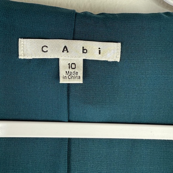 Cabi Womens Plaid Cape Blazer Jacket Teal Blue Gray‎ Size 10 - Picture 2 of 7